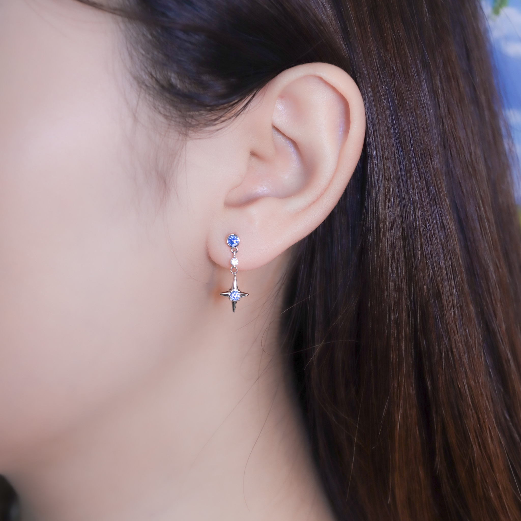 | 925純銀 | 漫藍流星耳環 | EA1003 |