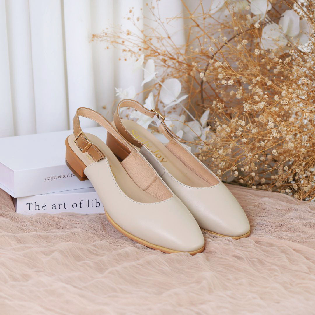 海瑟葳低跟淑女鞋-太妃糖(真皮女鞋/無痛增高/氣墊底)
