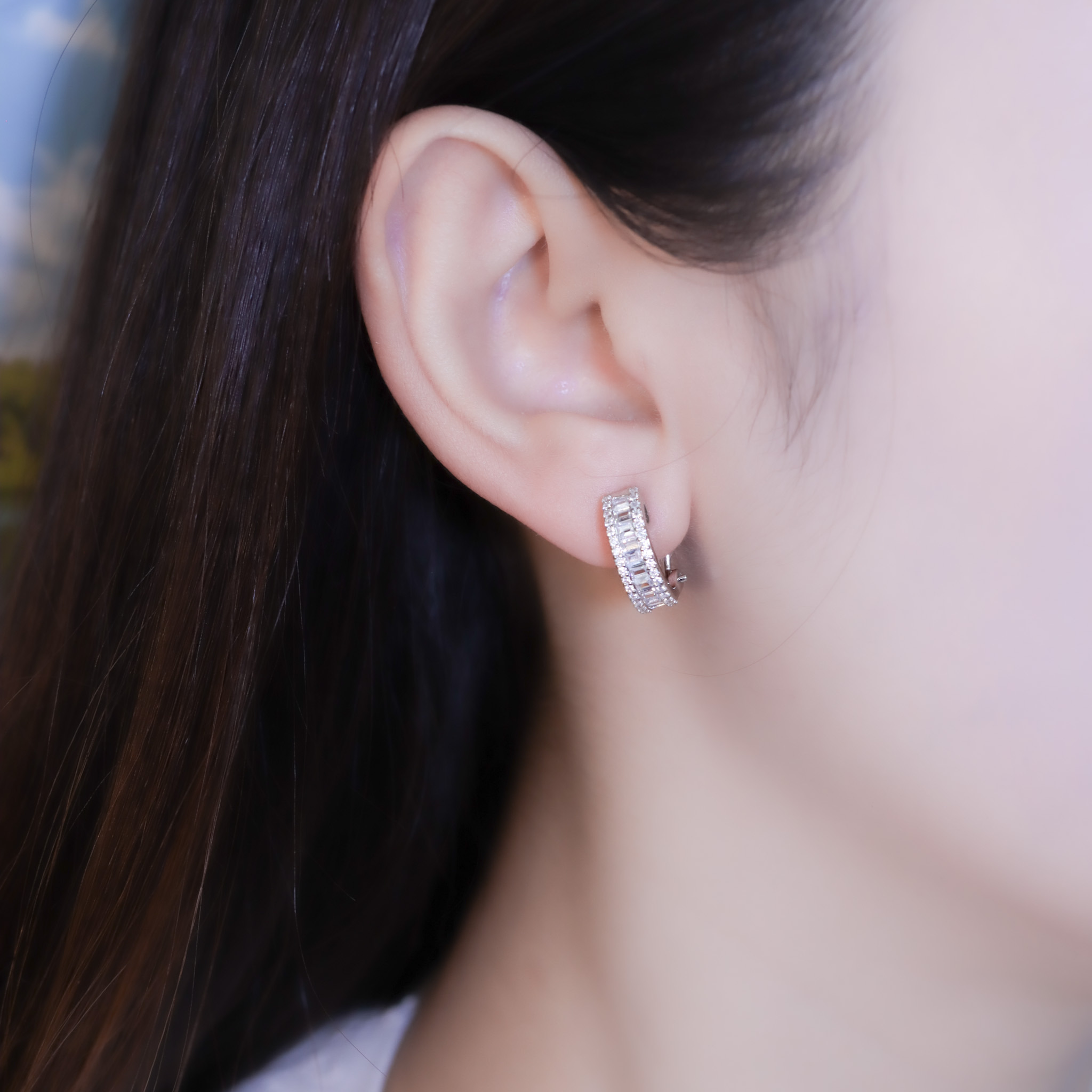 | 925純銀・白金・玫瑰金 | 星空之橋耳環 (銀/玫瑰金) | EA1005 |