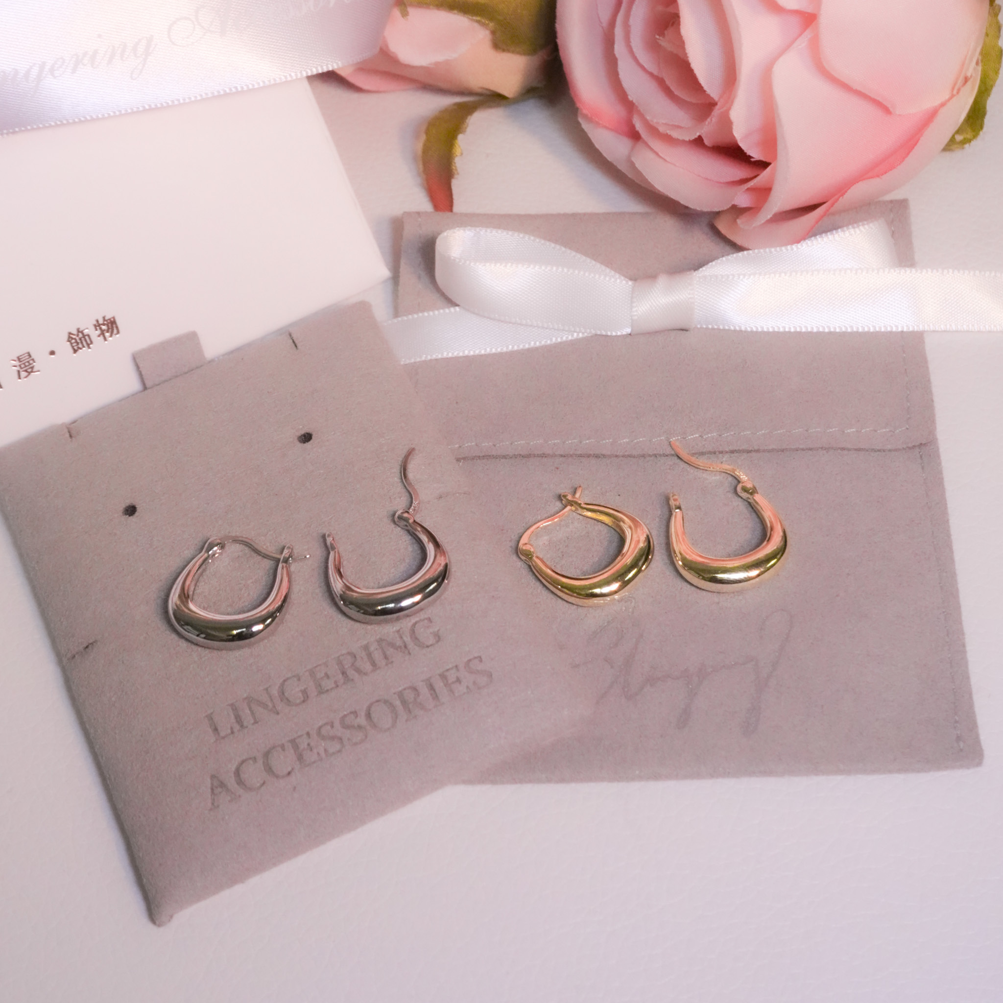 | 925純銀・白金・18k金 | 愛自己耳環 (銀/金) | EA1009 |