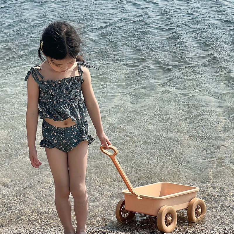 碎花吊帶兩件式泳衣