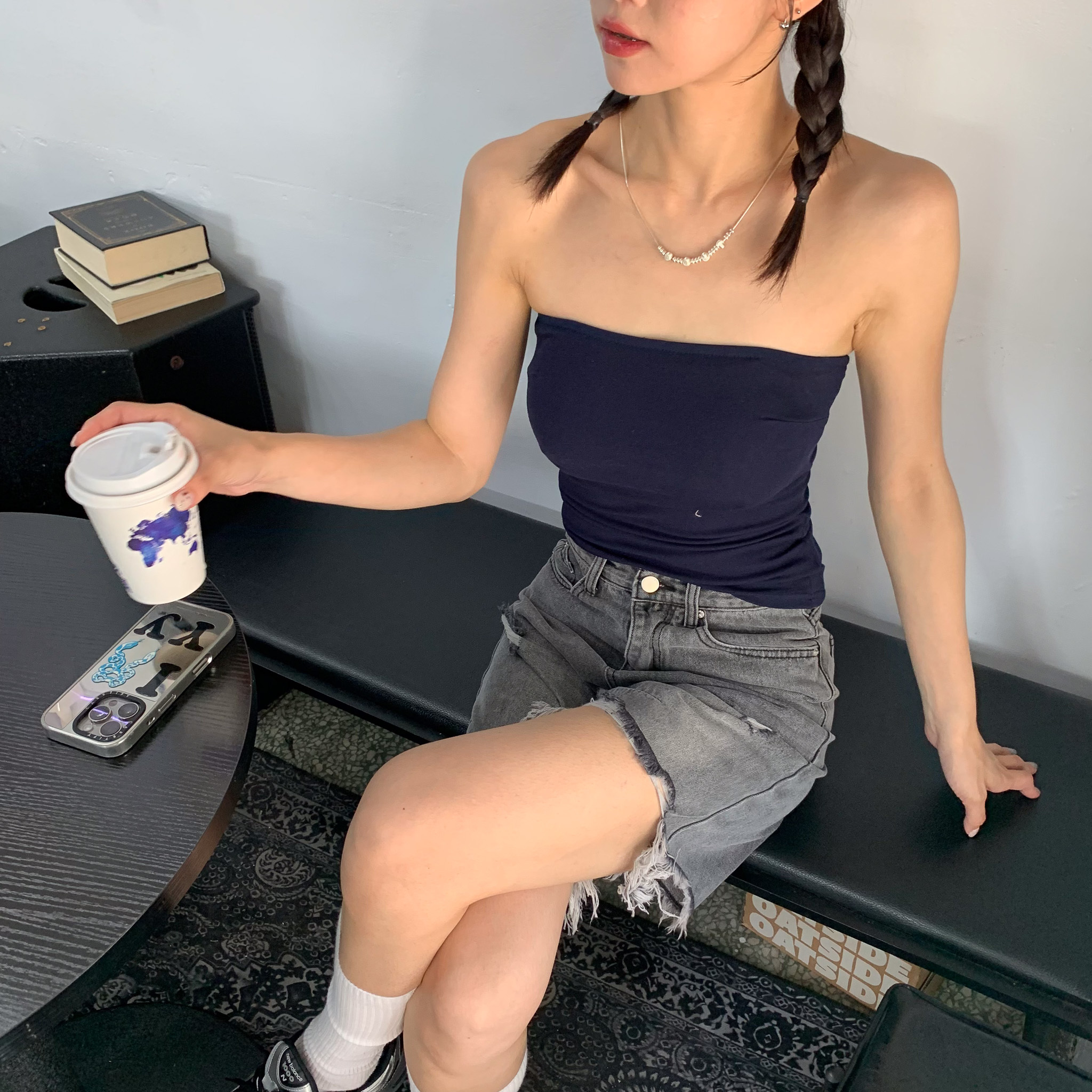 ISA_辣妹本命款 經典必備純色平口bra top_56016