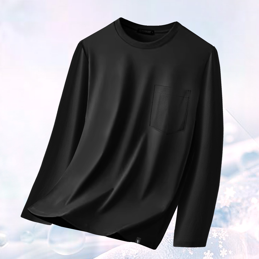 Sorona冰感認證-透沁涼感口袋長袖素T-黑色