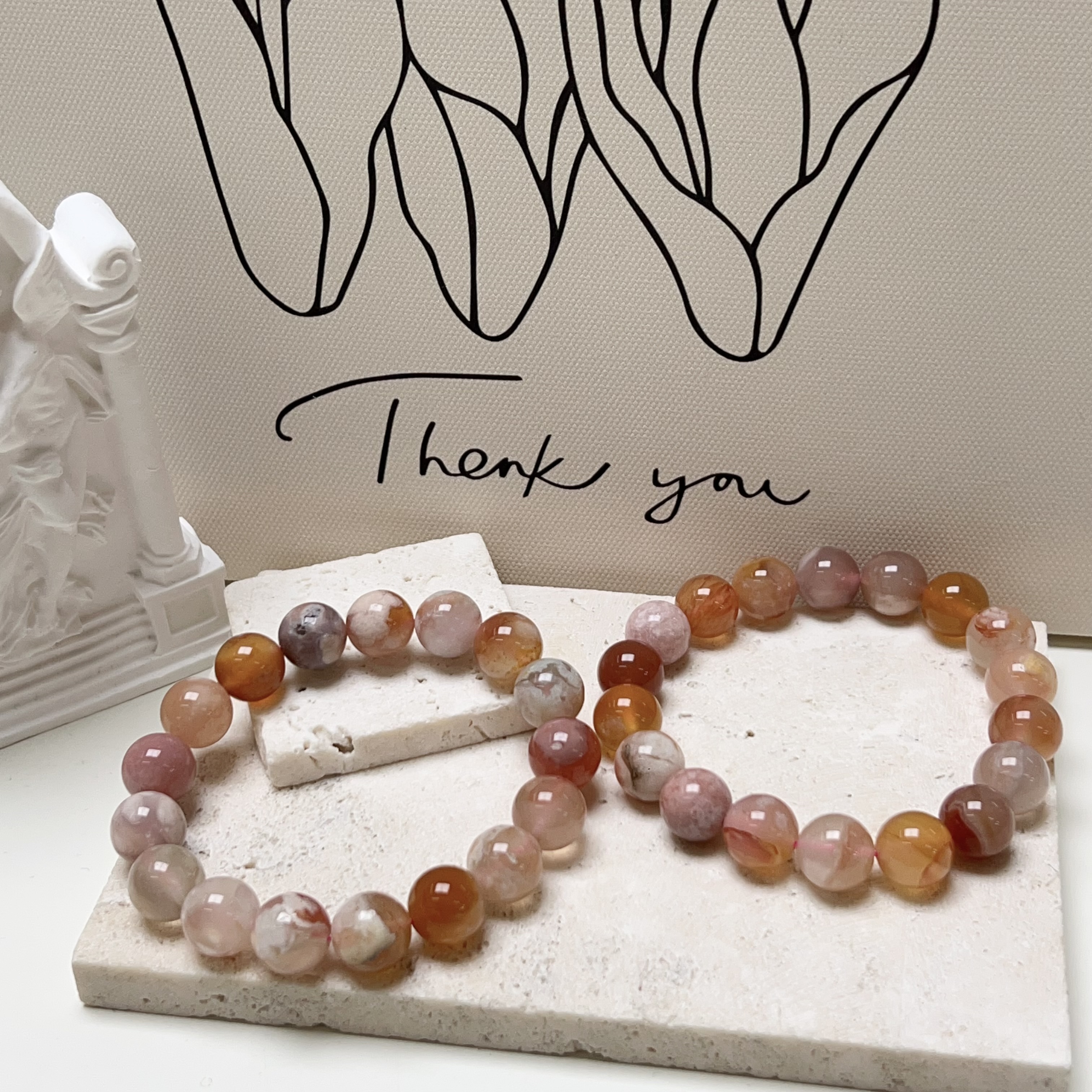 焦糖櫻花瑪瑙手串 11+mm