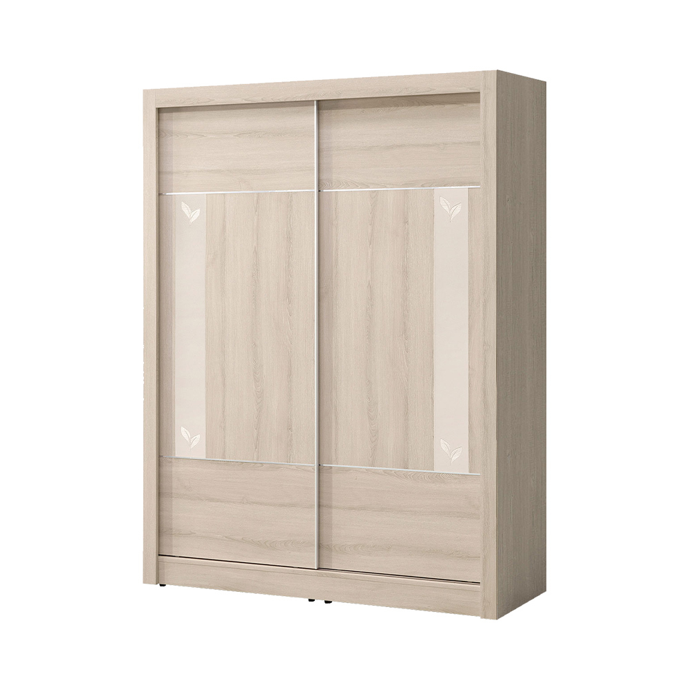 柏瑪5尺推/拉門衣櫃(三吊桿+三抽)