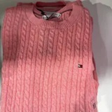 [S] TOMMY HILFIGER DARK PINK SHORT SLEEVE CABLE KNIT SWEATER, 76J5411-600 (STH1363)