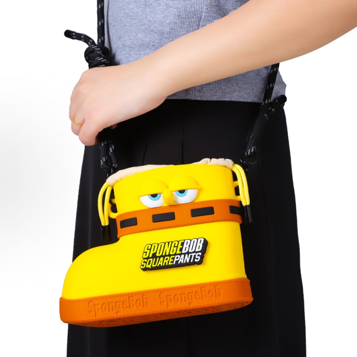 正版授權 海綿寶寶 雨靴造型包包 耳機零錢包