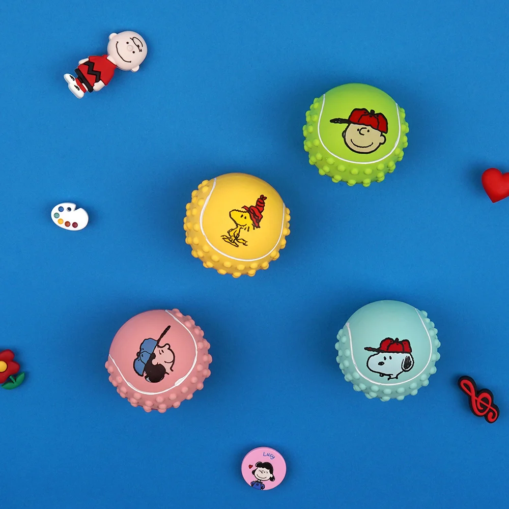 史努比乳膠發聲玩具球(中) 4入/組