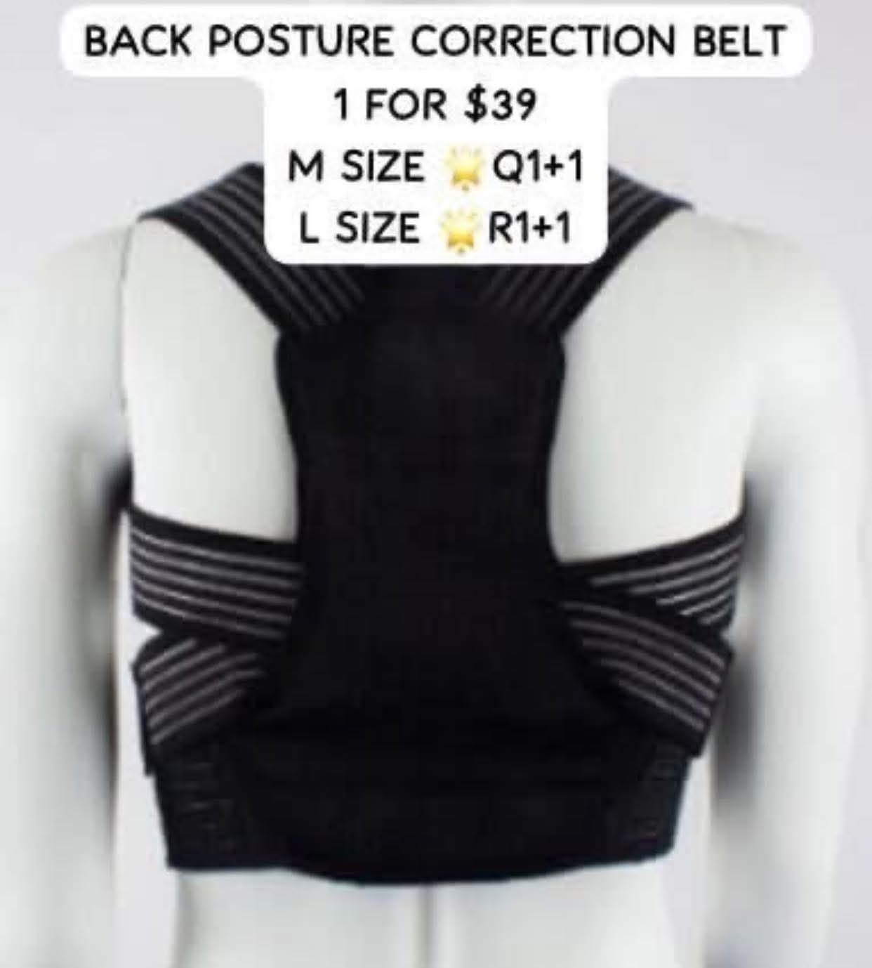 (1) BACK POSTURE CORRECTION BELT SIZE L