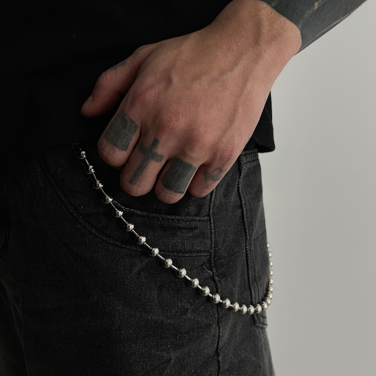 歐美個性嘻哈金屬原子褲鏈