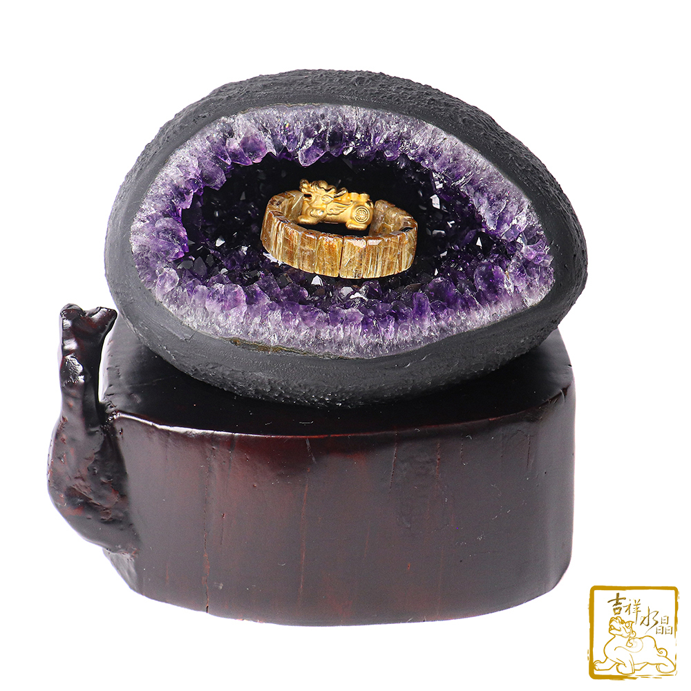 烏拉圭紫水晶洞3.64kg 聚錢水【吉祥水晶專賣店】