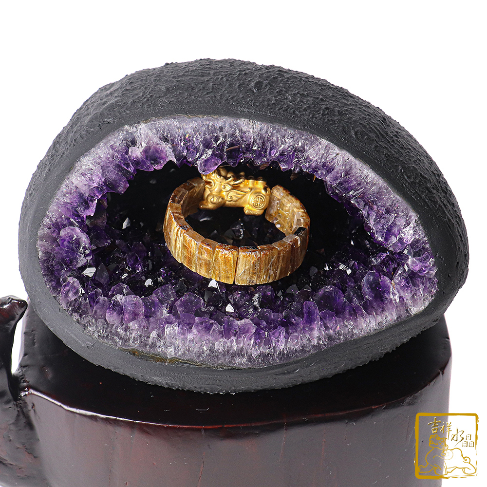 烏拉圭紫水晶洞3.64kg 聚錢水【吉祥水晶專賣店】