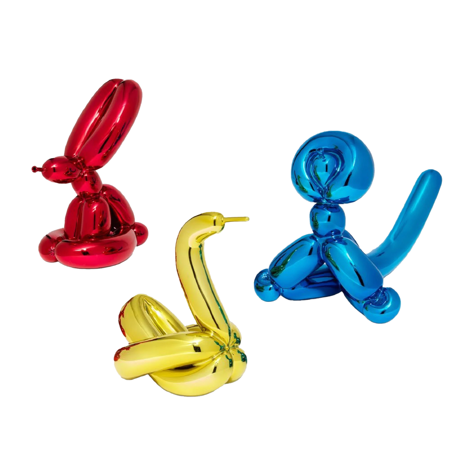 傑夫．昆斯 Jeff KOONS - Ballon Rabbit (Red), Ballon Swan (Yellow), Ballon Monkey (Blue)
