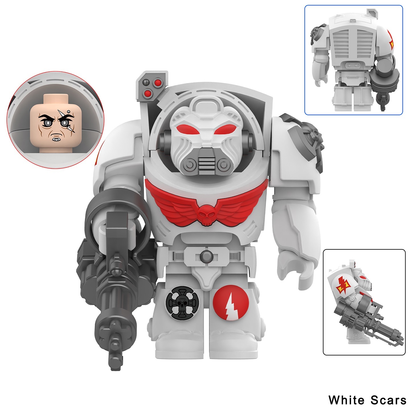 White Scare 40k Custom Minifigures fit Lego DY703