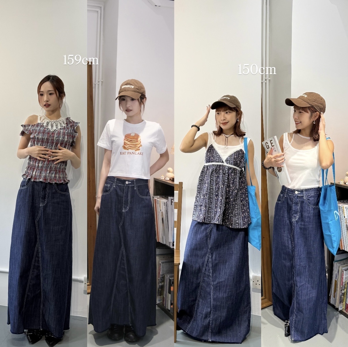 S-3XL!!!!百搭明線軟牛仔裙