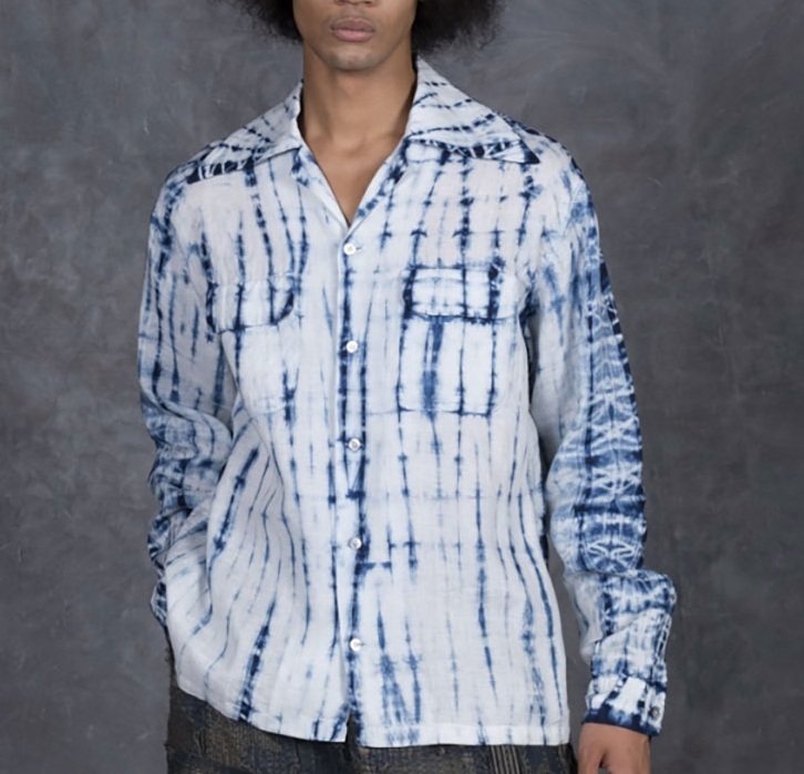 KAPITAL 2025 FRENCH LINEN TOKUSHIMA STYLE TIE DYED SHIRT L/S - PRE ORDER ITEM (預訂中)