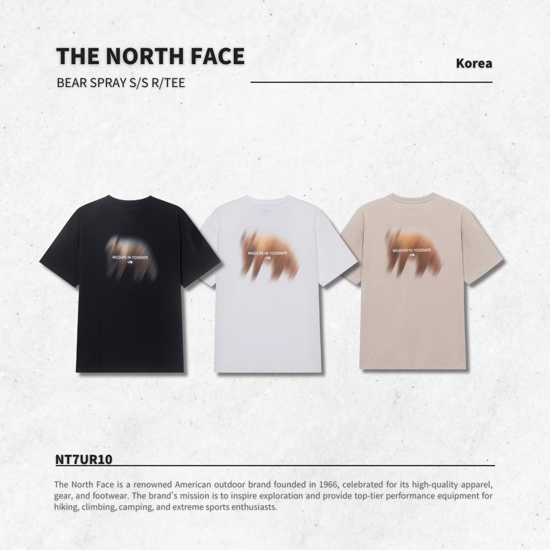 "代購" THE NORTH FACE BEAR SPRAY S/S R/TEE 棕熊噴霧 短袖圓領上衣 NT7UR10