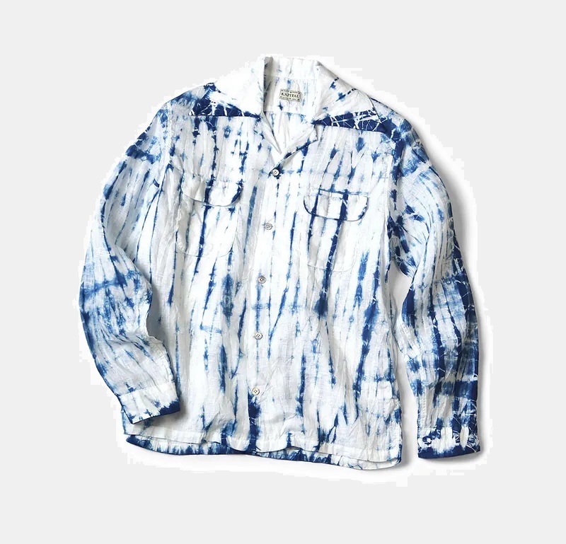 KAPITAL 2025 FRENCH LINEN TOKUSHIMA STYLE TIE DYED SHIRT L/S - PRE ORDER ITEM (預訂中)