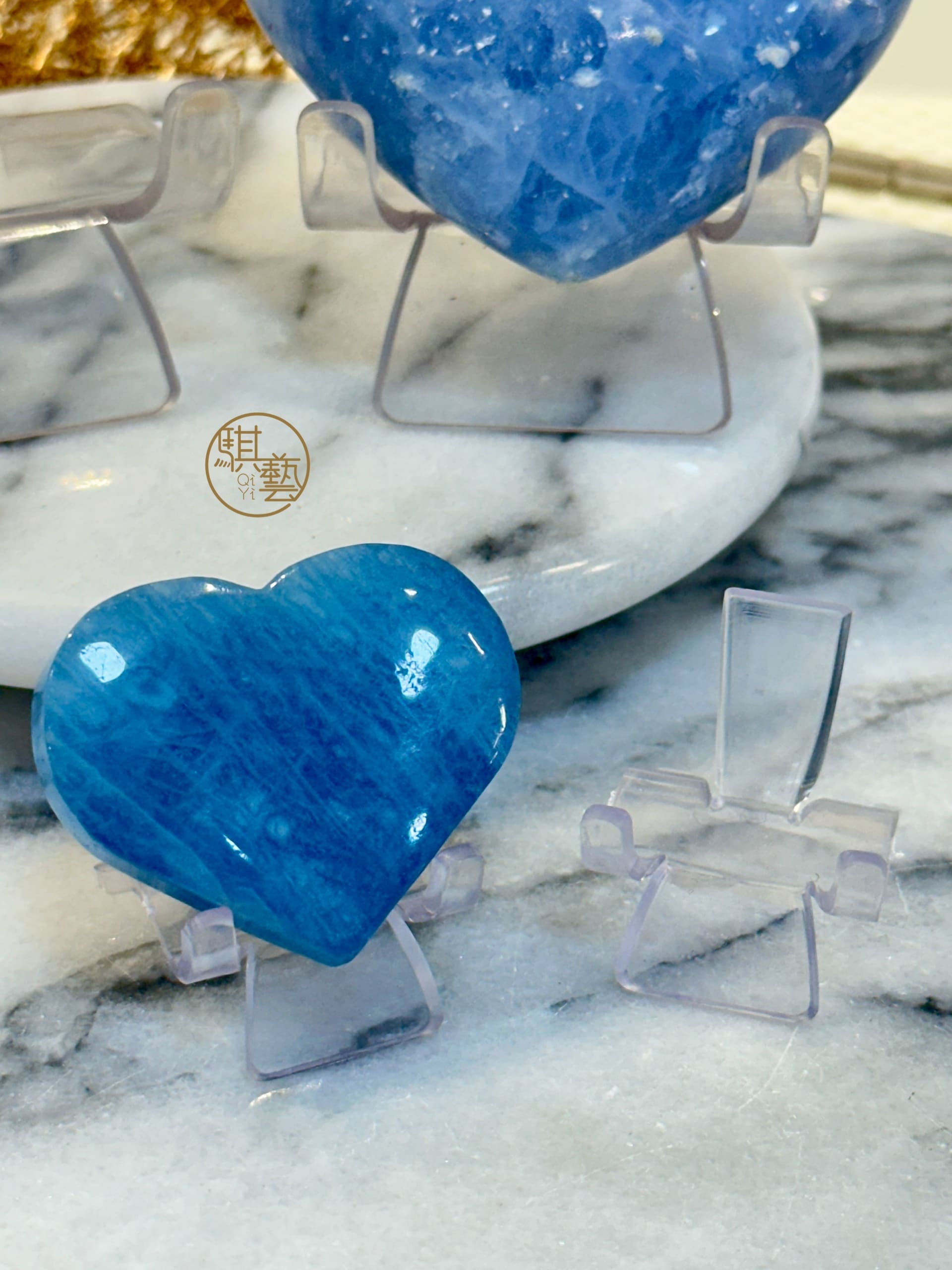 透明壓克力塑膠愛心水晶展示架 擺飾架 愛心雕件適用（大／小）