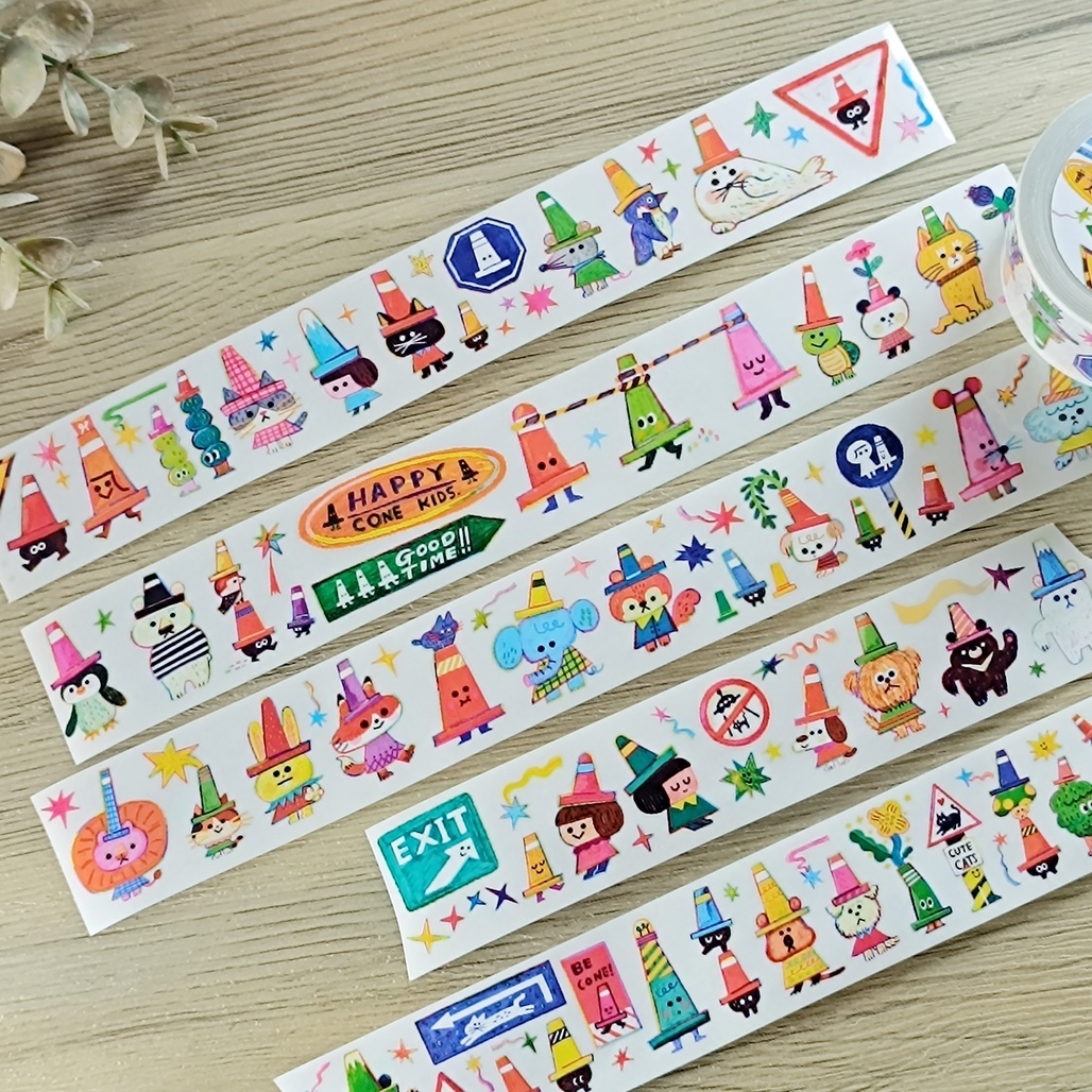 大宇人．CONE HAT三角錐精靈 3cm亮面PET膠帶 <整捲/分裝>