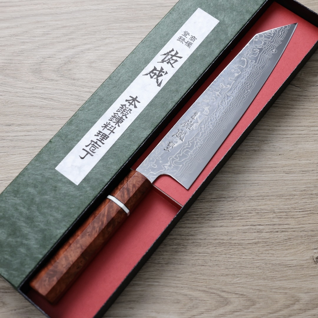 佑成 切付牛刀 210mm 銀三鋼 大馬士革