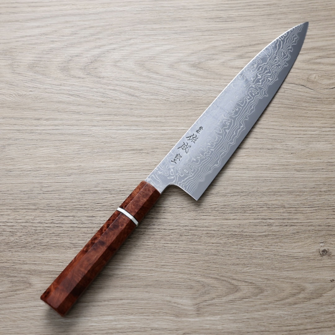 佑成 牛刀 240mm 銀三鋼 大馬士革