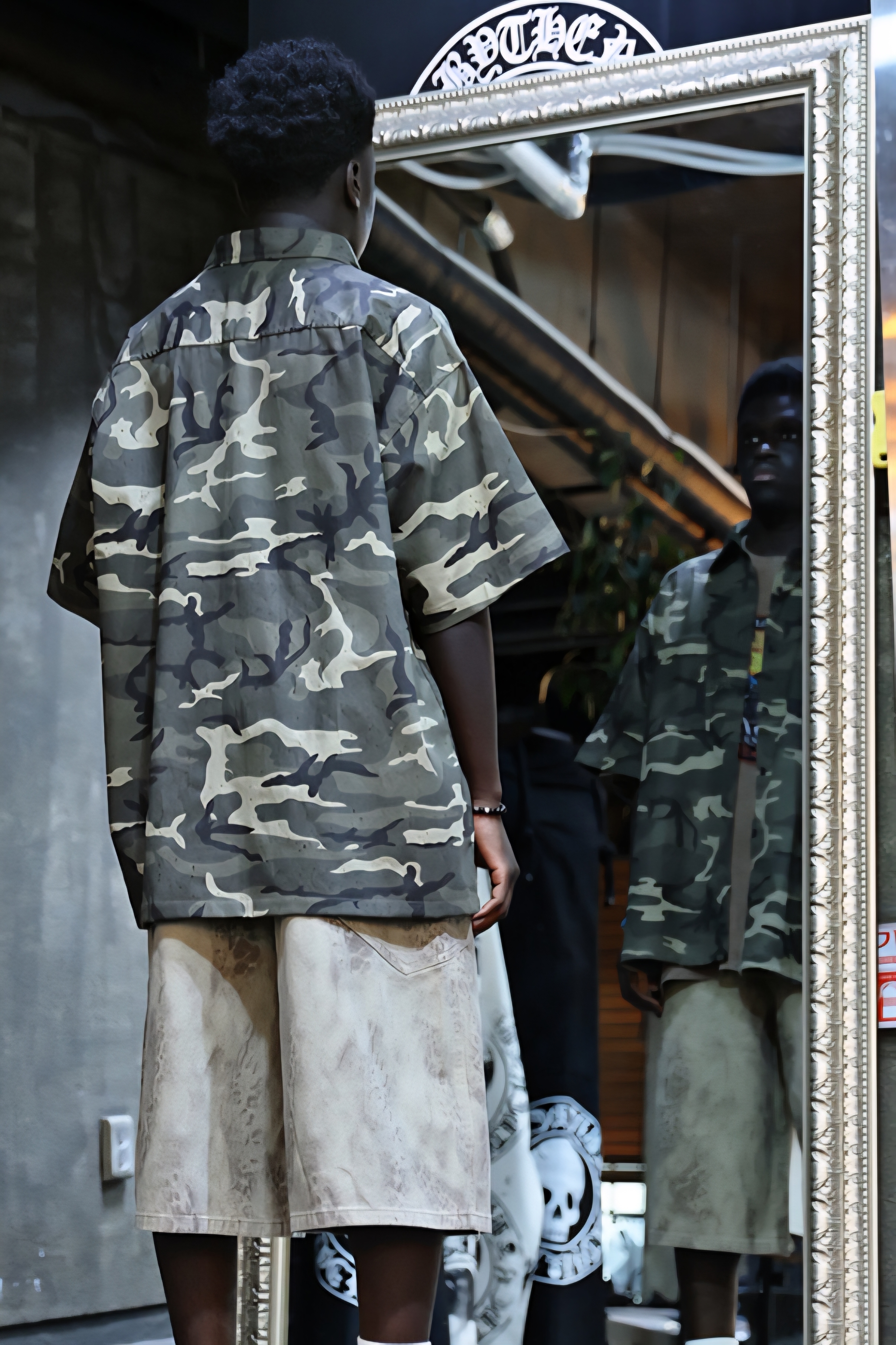 迷彩 Overfit 短袖襯衫