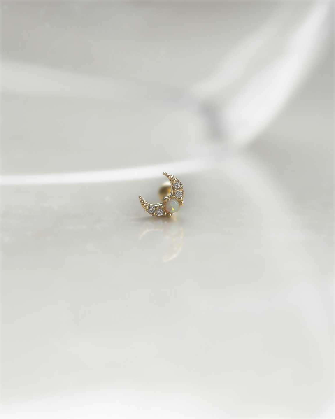 遊彩光譜新月 單支轉珠耳針