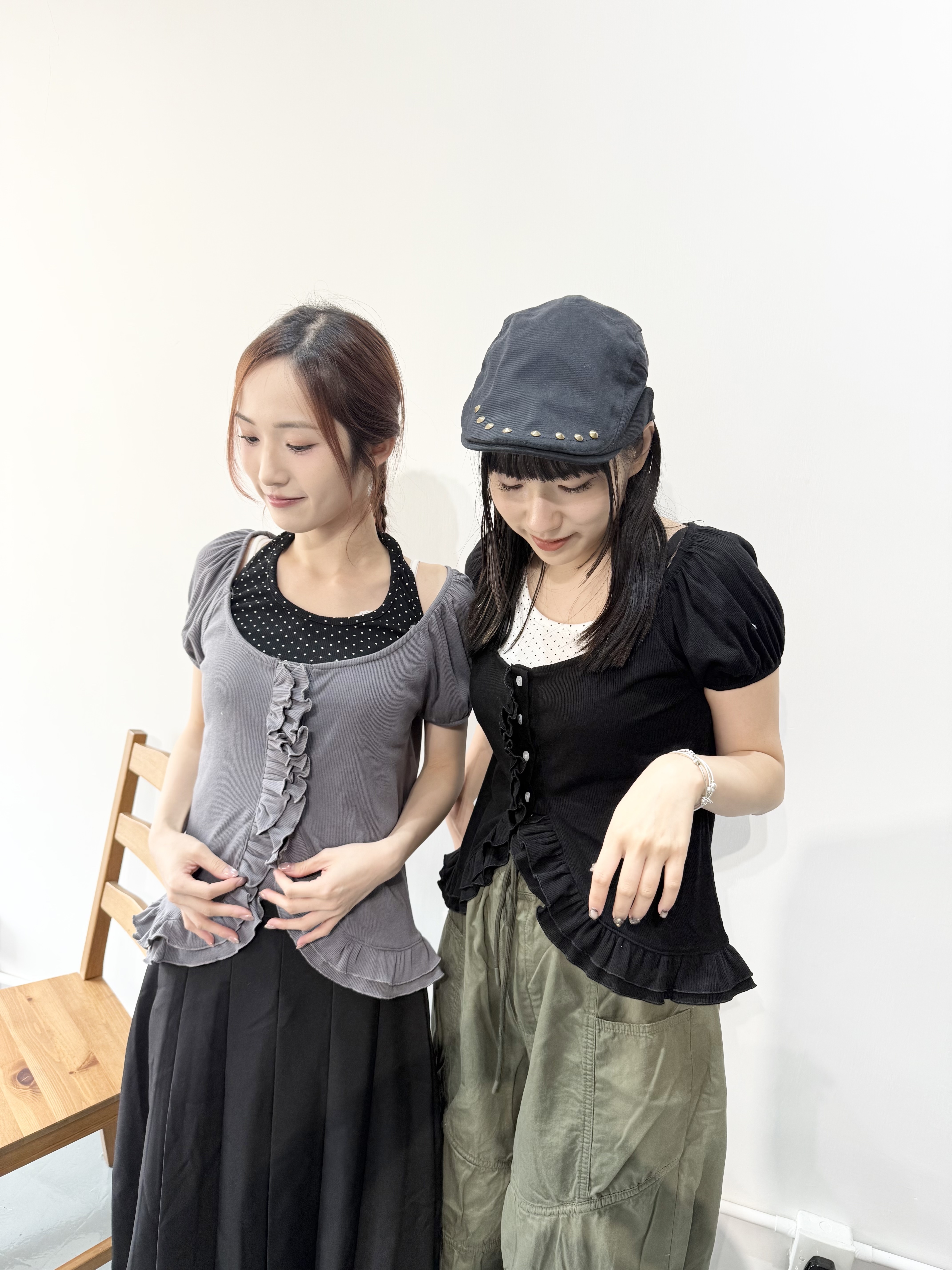 親膚公主袖ruffle Top