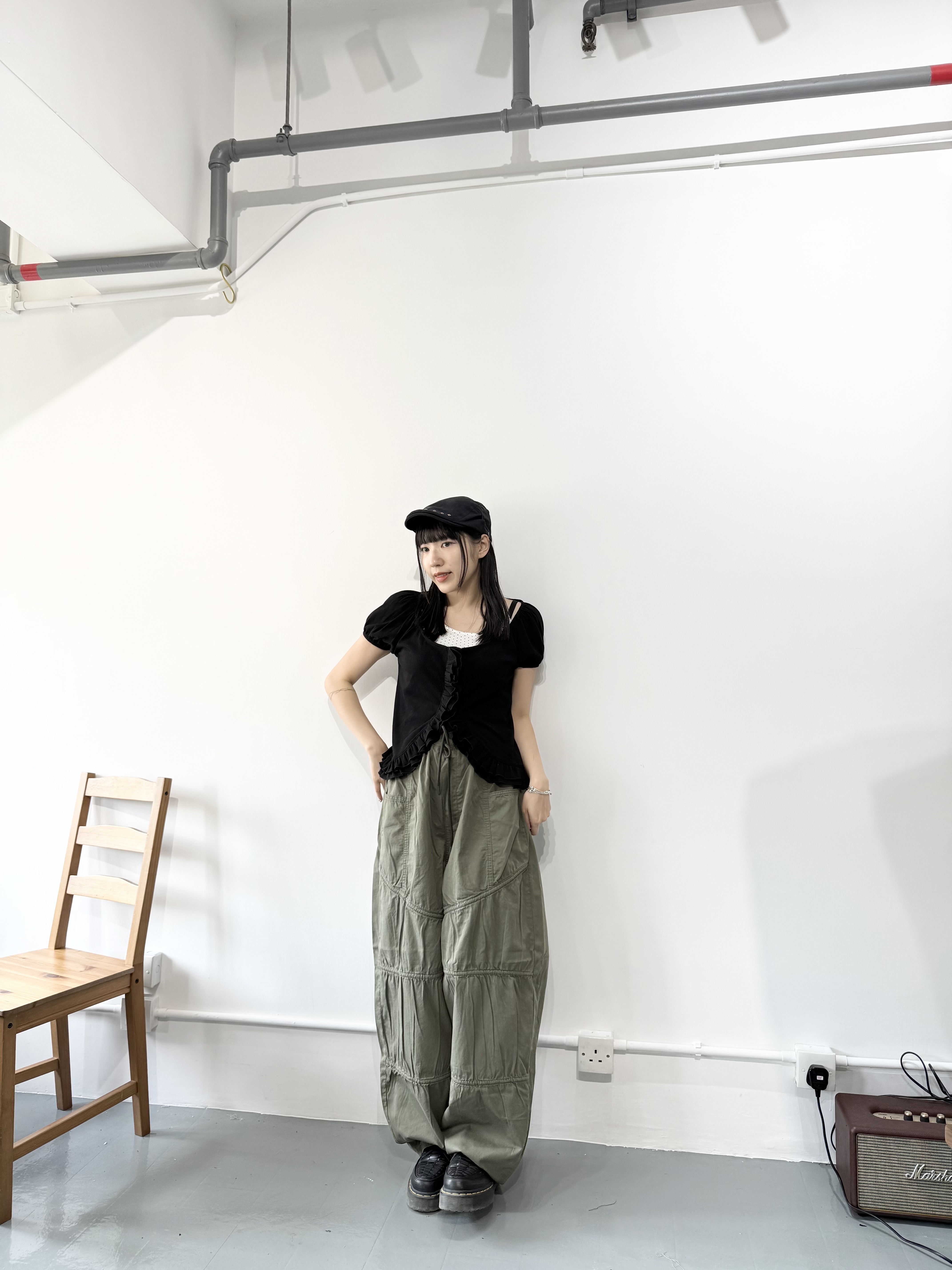 親膚公主袖ruffle Top