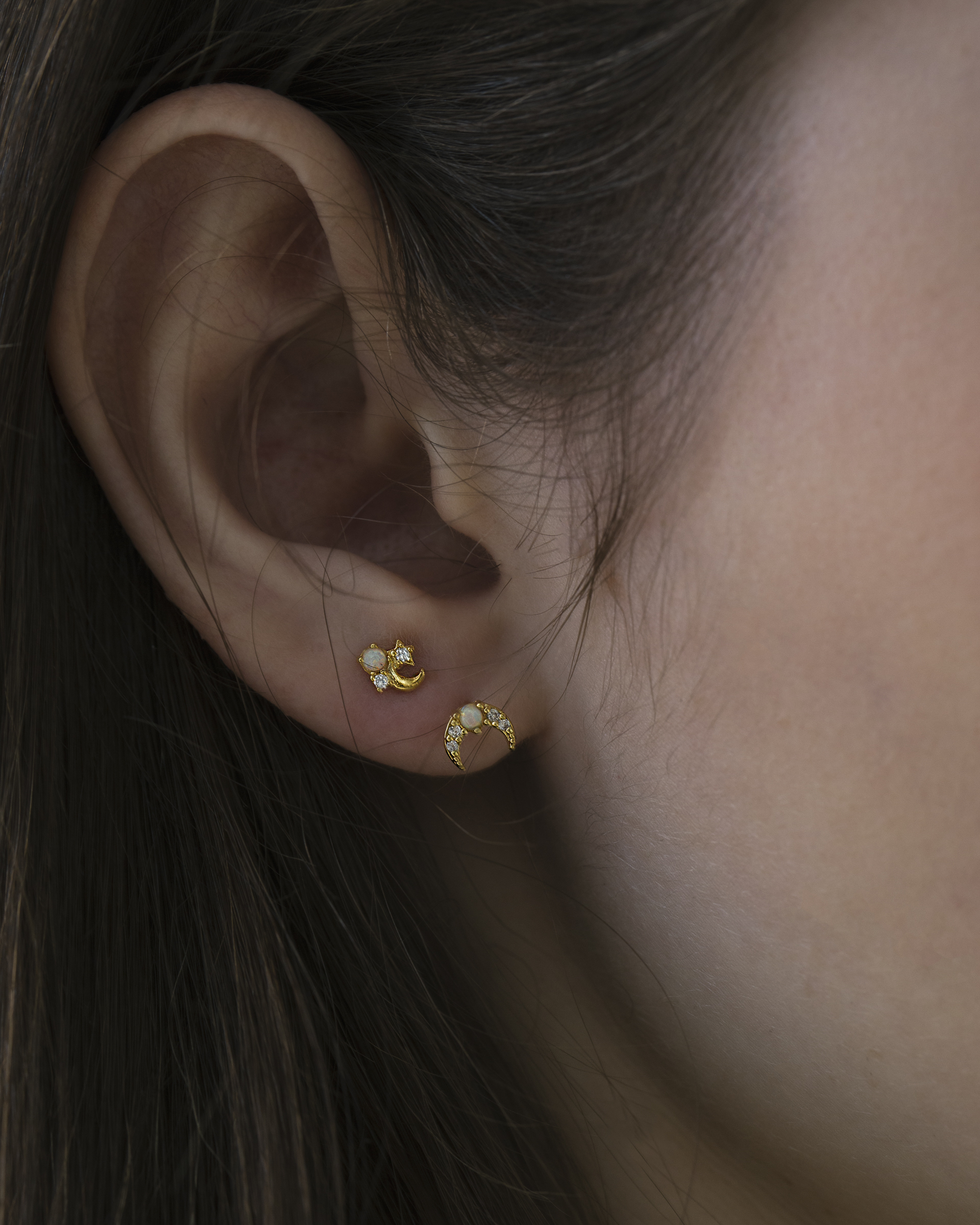 遊彩光譜星月 單支轉珠耳針