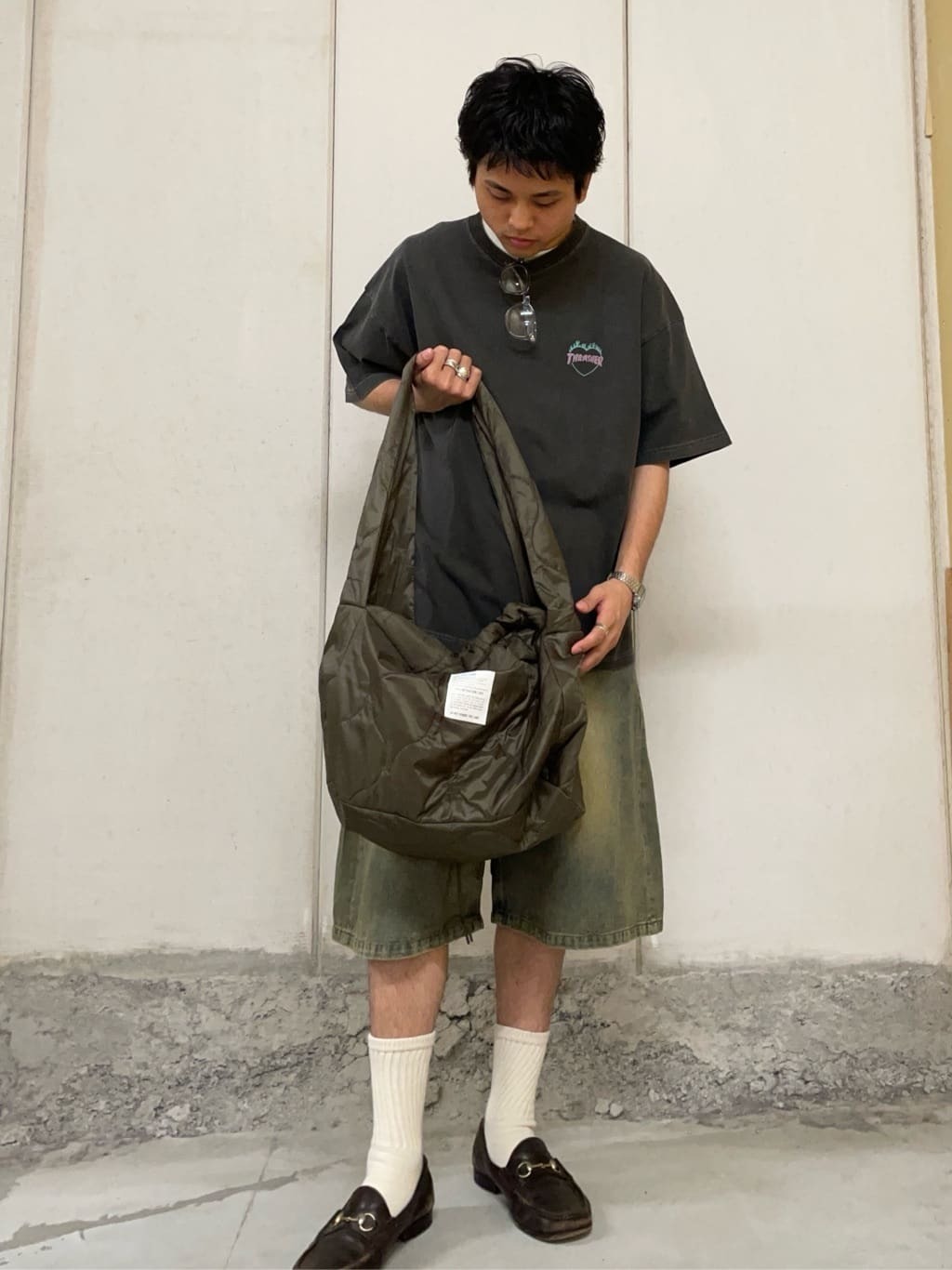 日牌 Freak's Store Quilted Military Shoulder Bag