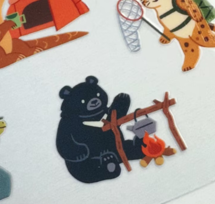 銀海設計．露營動物 水晶轉印貼紙