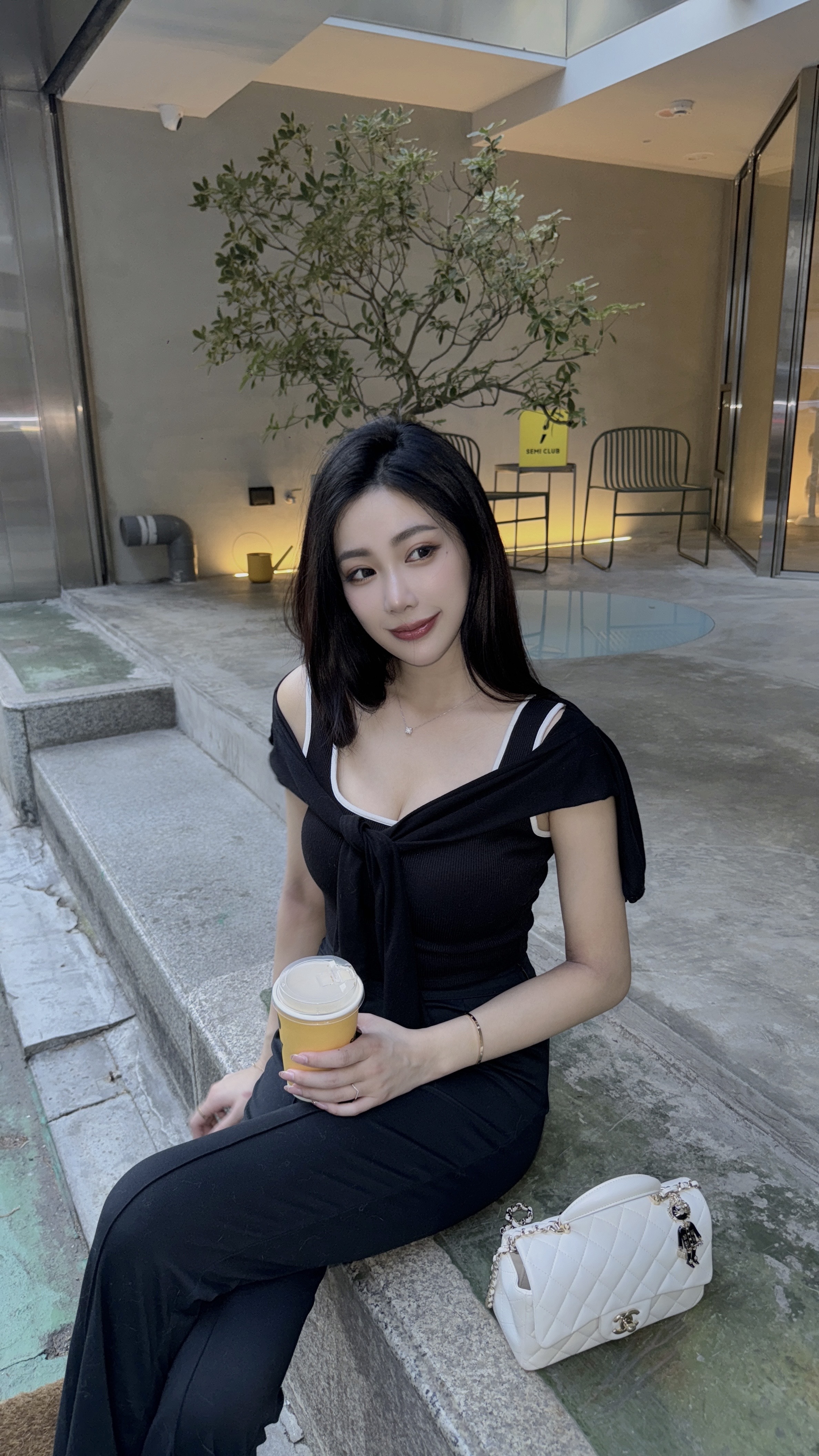 撞色滾邊方領bra背心