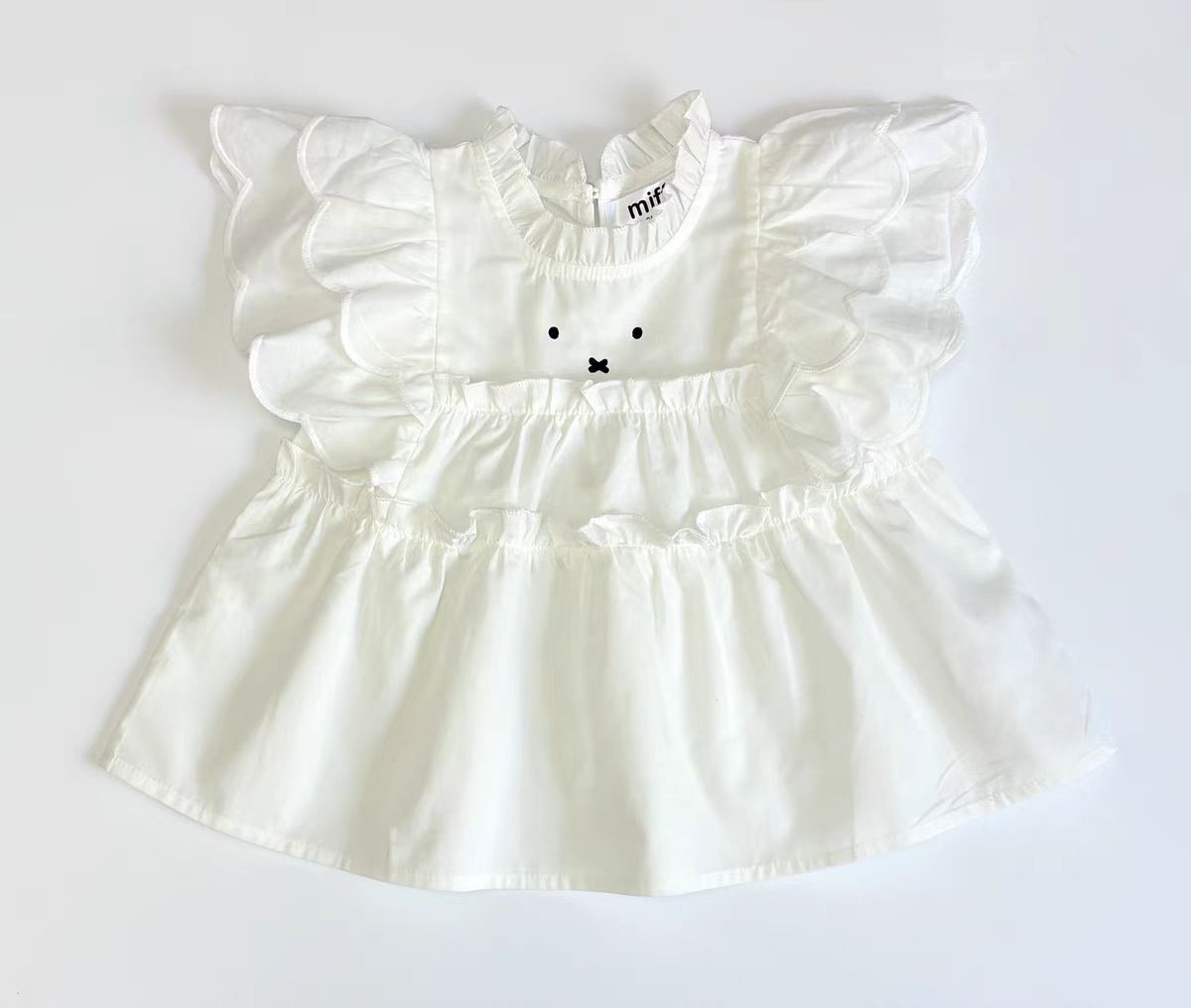 🐰𝐌𝐢𝐟𝐟𝐲 花邊上衣 波點牛仔裙 套裝