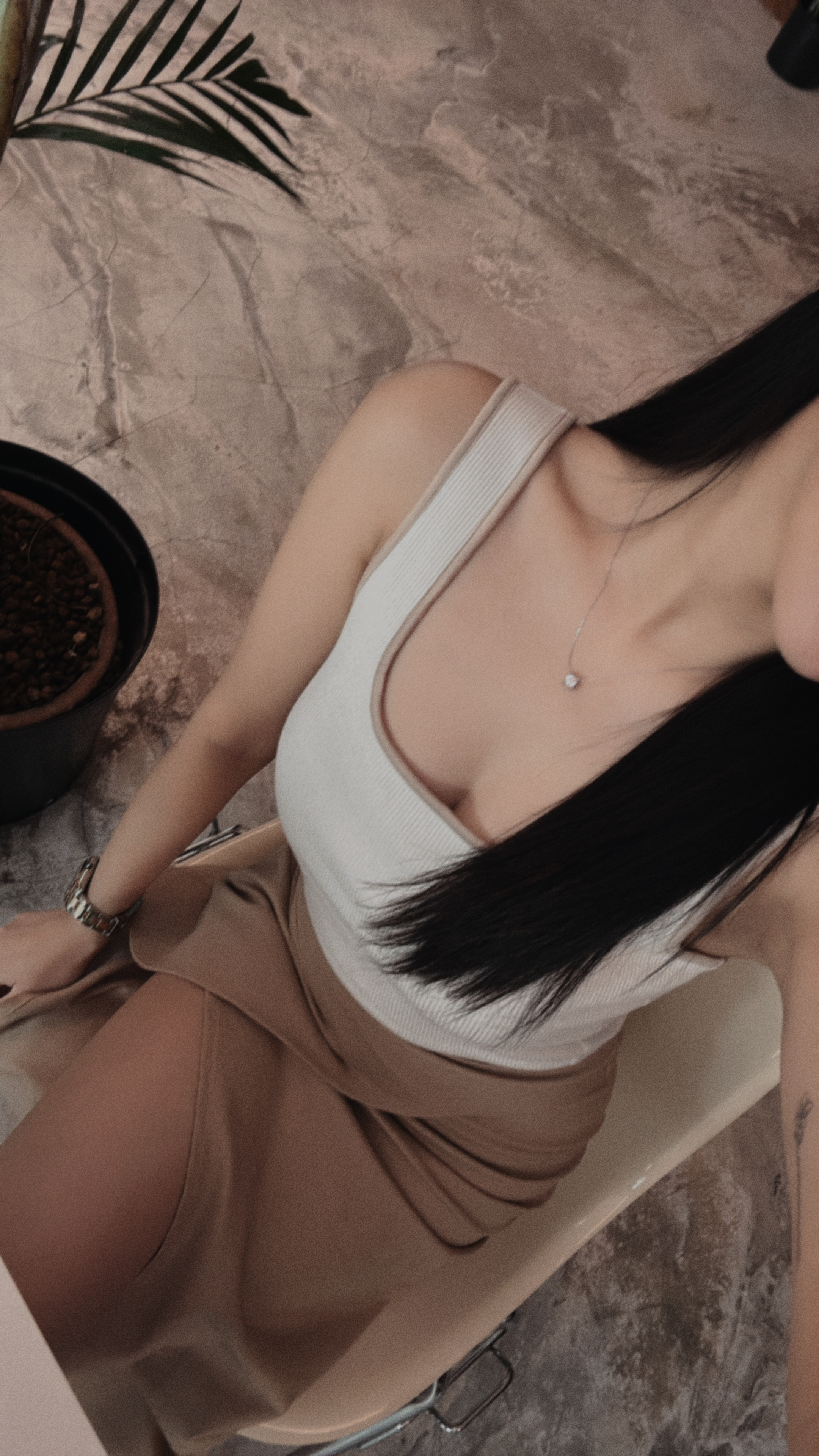 撞色滾邊方領bra背心