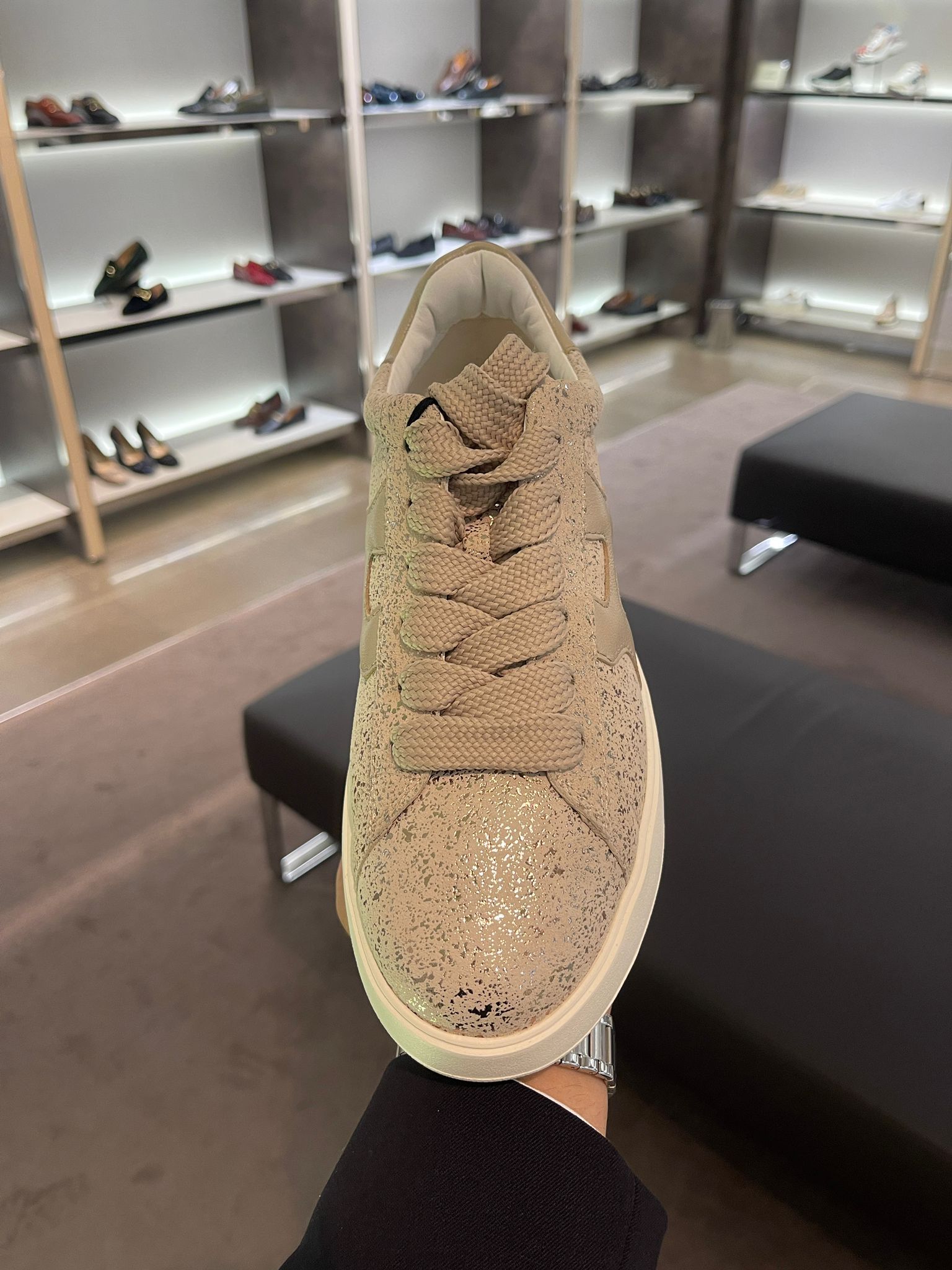 Tods Hogan HXW562 champagne gold women Sneaker