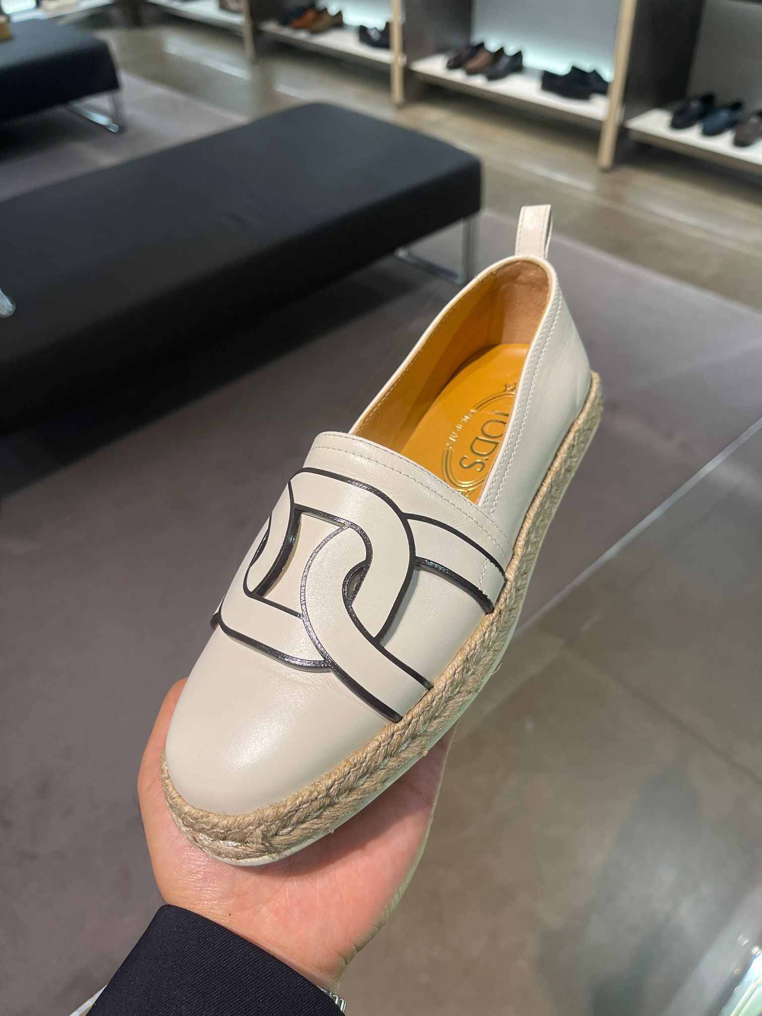 Tods Shoes XXW6 Leather Espadrilles Cream