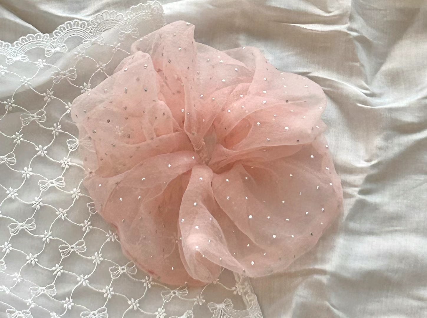 銀點點紗髮束