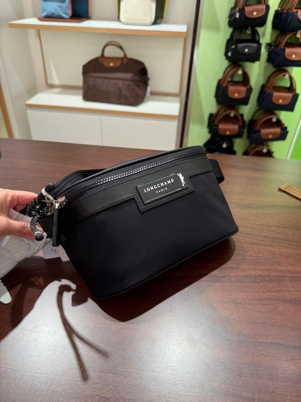 Longchamp Canvas Bum Bag Black 20025