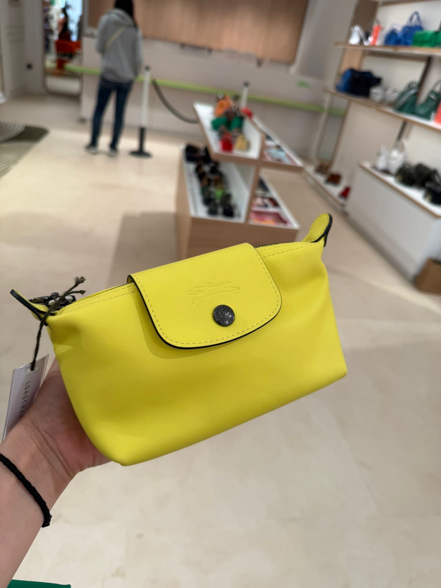 Longchamp Lambskin mini tote bag Yellow 34174