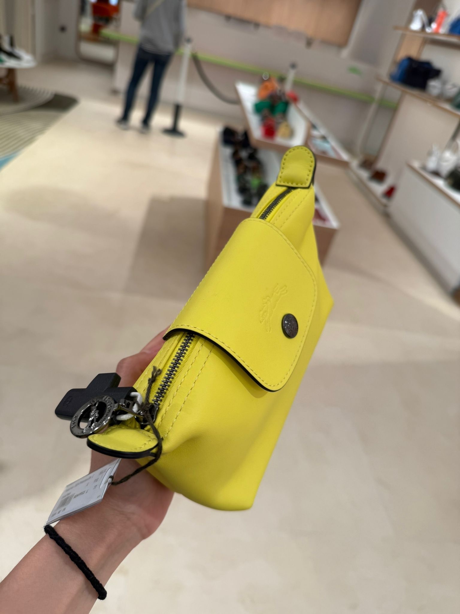 Longchamp Lambskin mini tote bag Yellow 34174