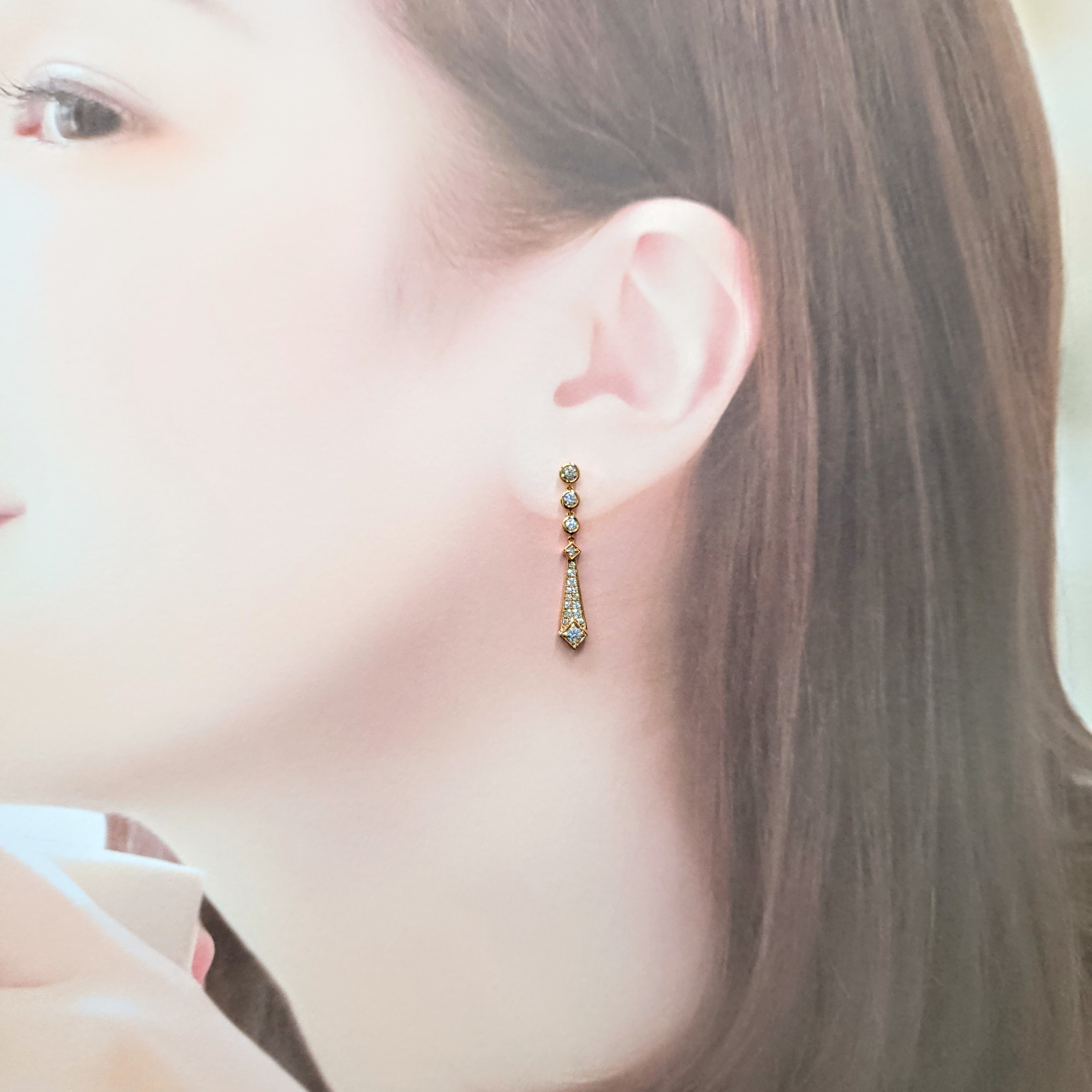 18K Rose Gold 0.53ct Diamond Dropped Earrings