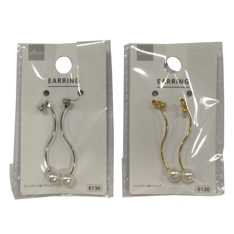耳飾/波浪珍珠風