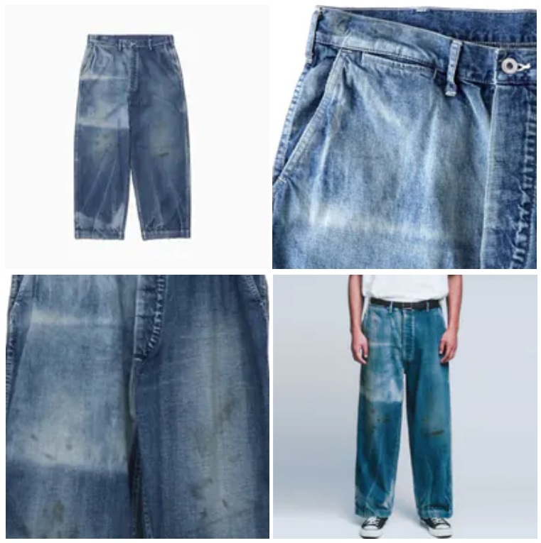 A.PRESSE 2025 US ARMY DUNGAREE DENIM TROUSERS (25SAP-04-07K) - INDIGO PRE ORDER ITEM (預訂中)