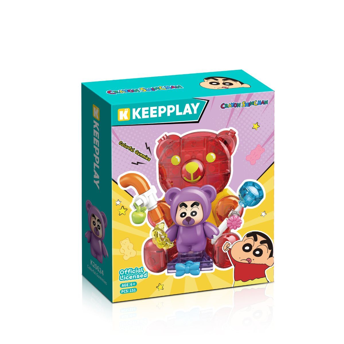 蠟筆小新 小熊軟糖造型積木