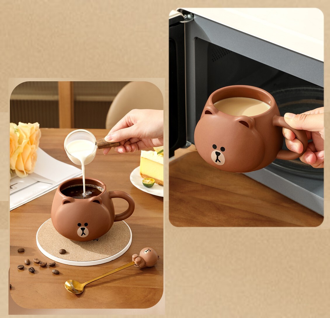 LINE FRIENDS | 3D陶瓷杯|Brown