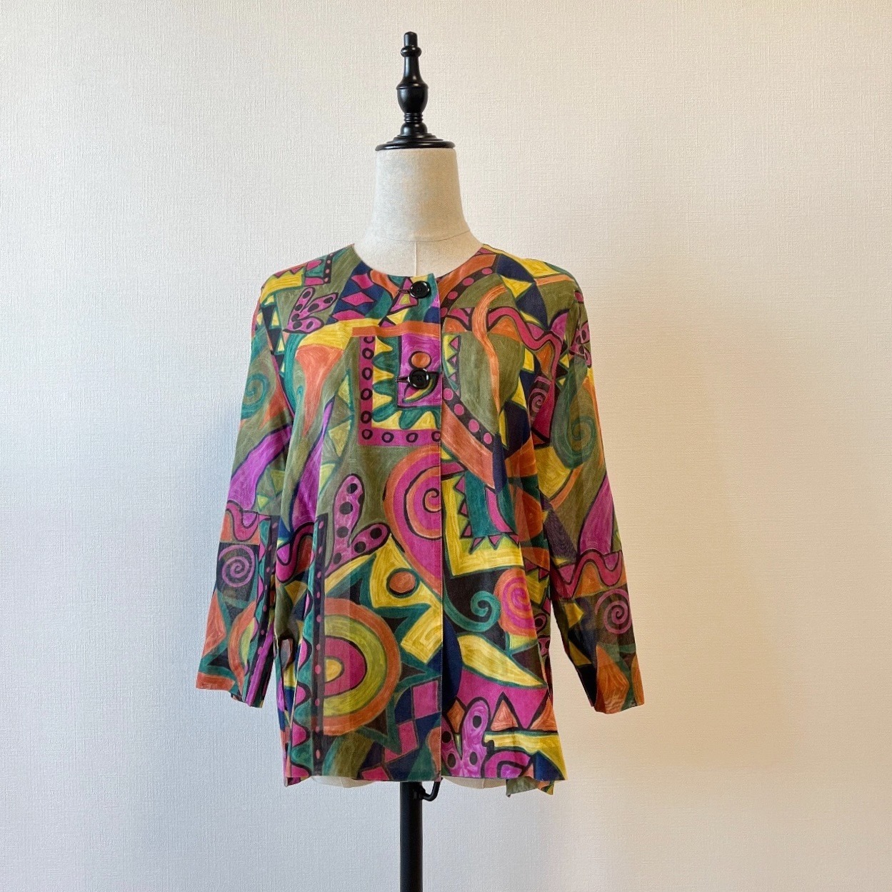 七彩抽象藝術畫綿質上衣