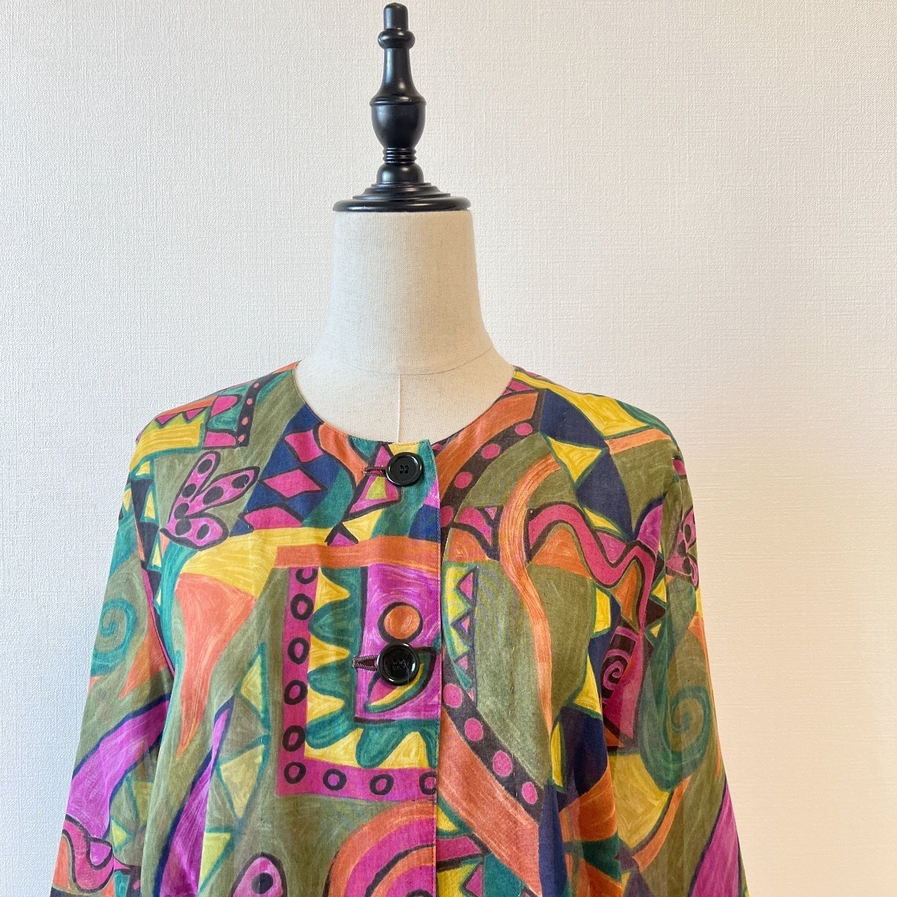 七彩抽象藝術畫綿質上衣
