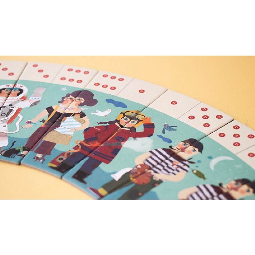 好萩家居，Londji職業角色圓形骨牌遊戲，可設定4位玩家，分別拿6張卡，最快出完手上牌卡則為贏家